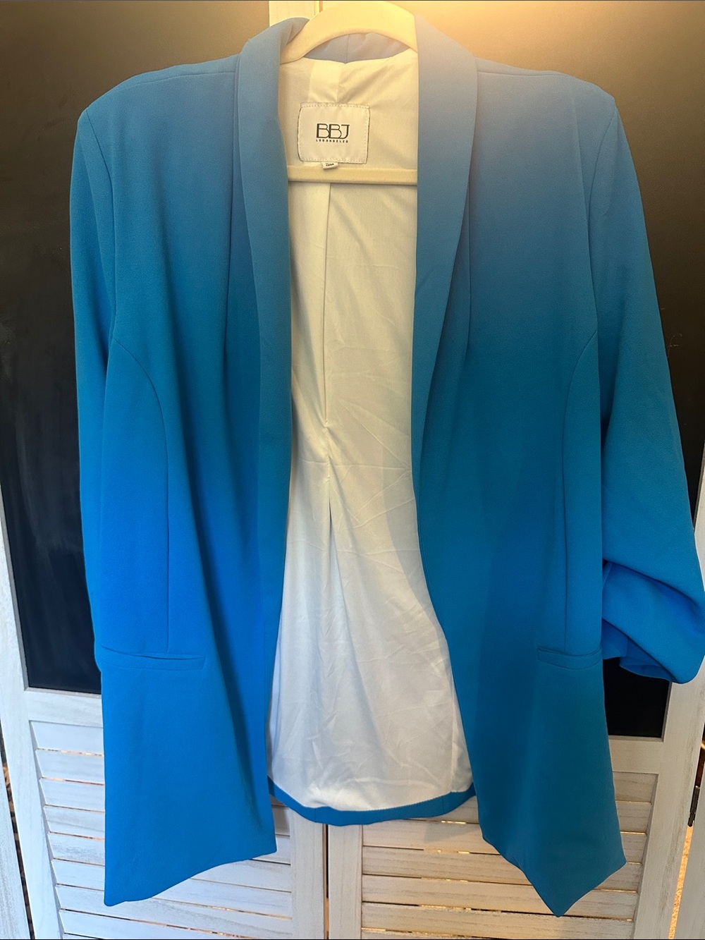 Open-Front Blue Women's Blazer